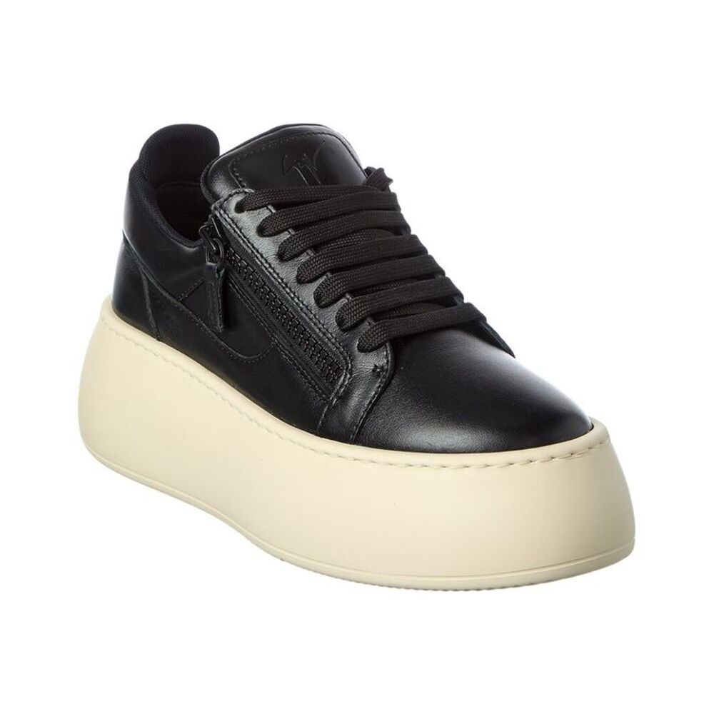 Giuseppe Zanotti Alma Leather Platform Sneaker, Black